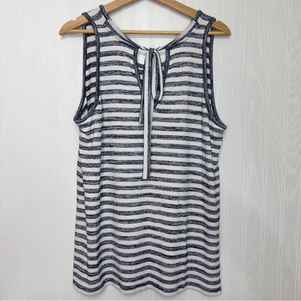 Market & Spruce striped sleeveless tank top shirt with back tie detail size XL